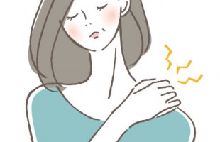 woman suffering from stiff shoulders