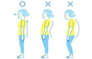 Examples of good and bad posture of senior women